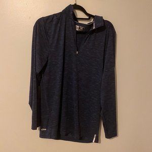 rbx active mens striped 1/4 zip fitted long sleeve